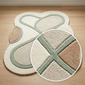 Cloudfield Cross — Ivory & Sage Detail Rug — Carved pile detail