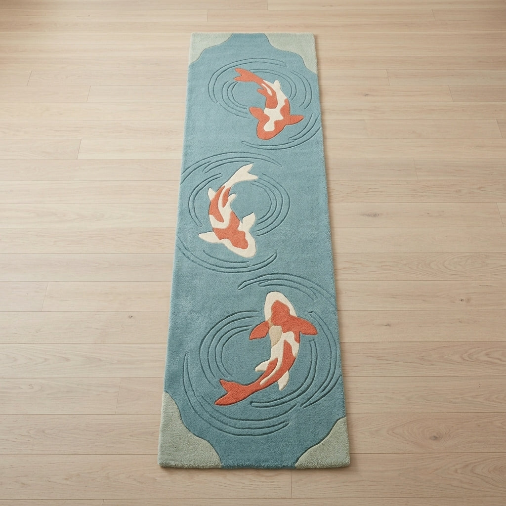 Koi Ripple — Minimal Hallway Runner — Hero / room / overview