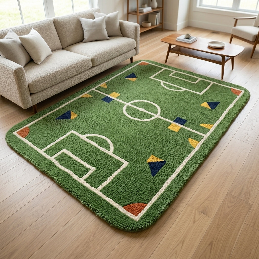Mini Playfield — Kids' Sport Rug — Hero / room / overview