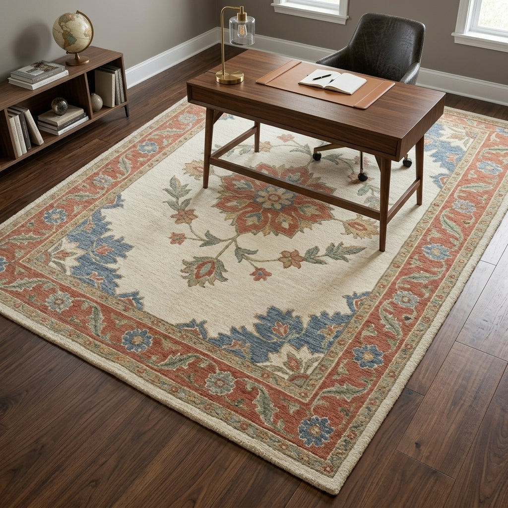 Muted Oushak — Modern Revival Rug — Hero / room / overview