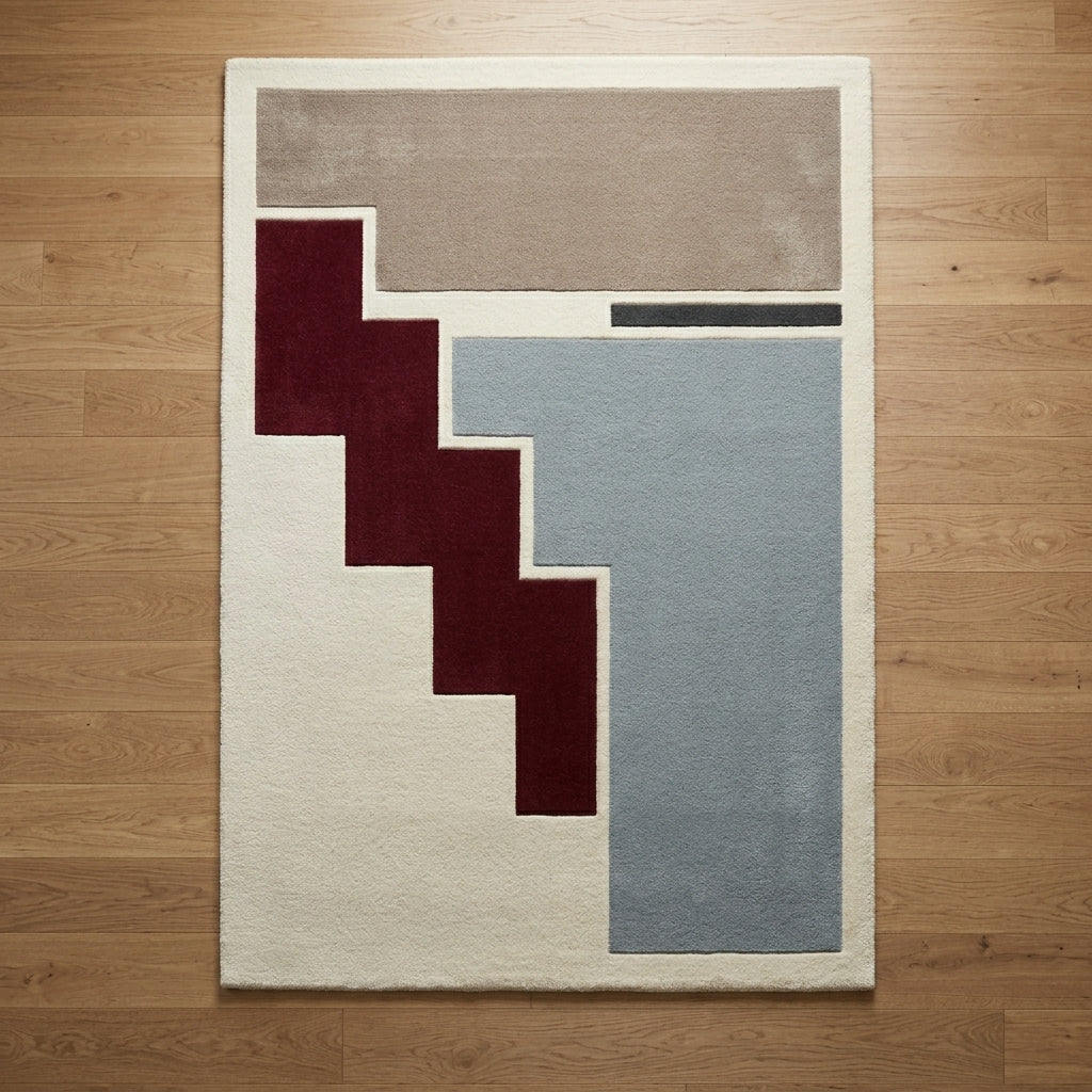 Burgundy Mist — Stepped Rug — Hero / room / overview