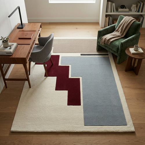 Burgundy Mist — Stepped Rug — Hero / room / overview