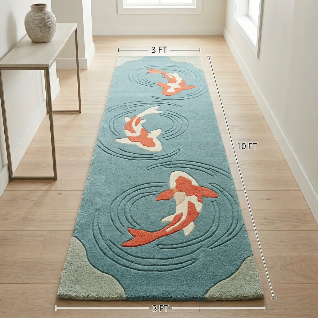 Koi Ripple — Minimal Hallway Runner — Hero / room / overview