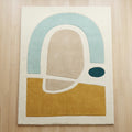 Mustard & Aqua Drift Rug — Hero / room / overview