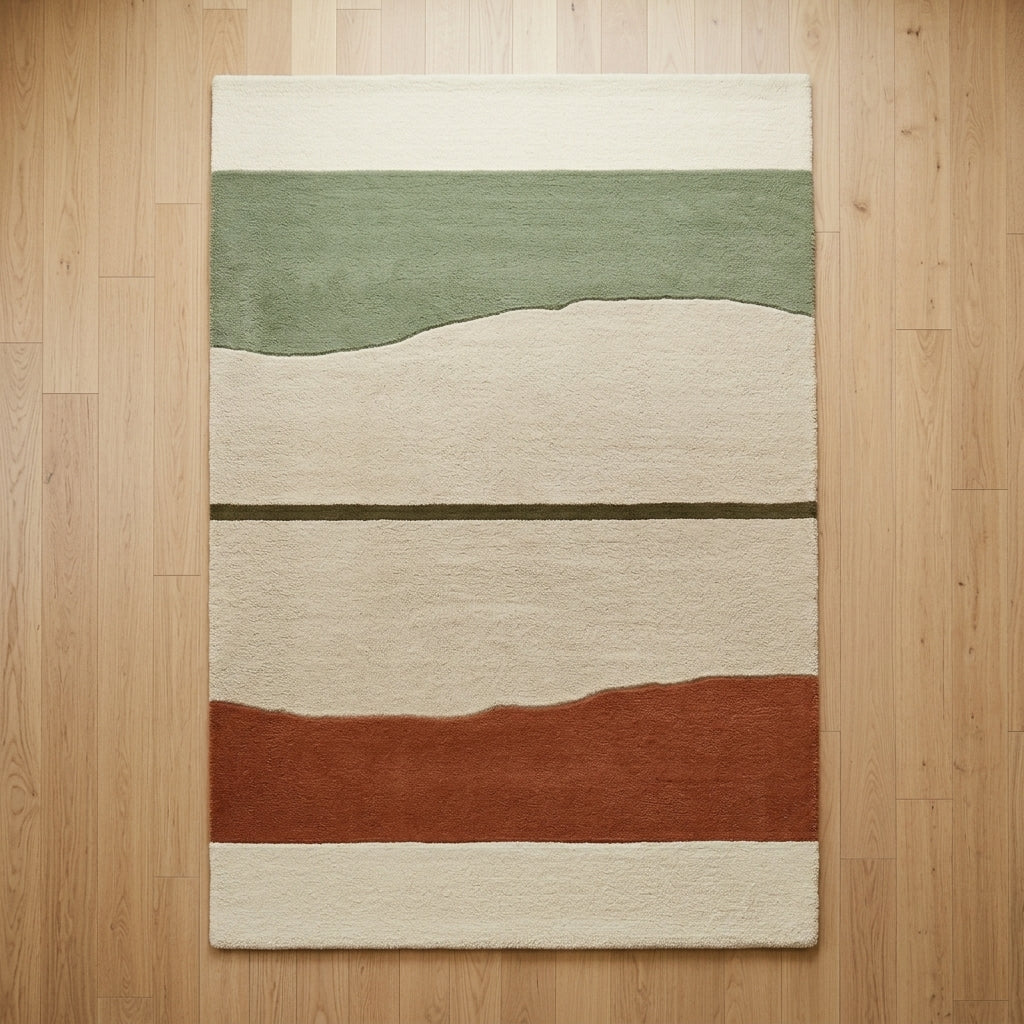 Sage & Rust Horizon Rug — Hero / room / overview