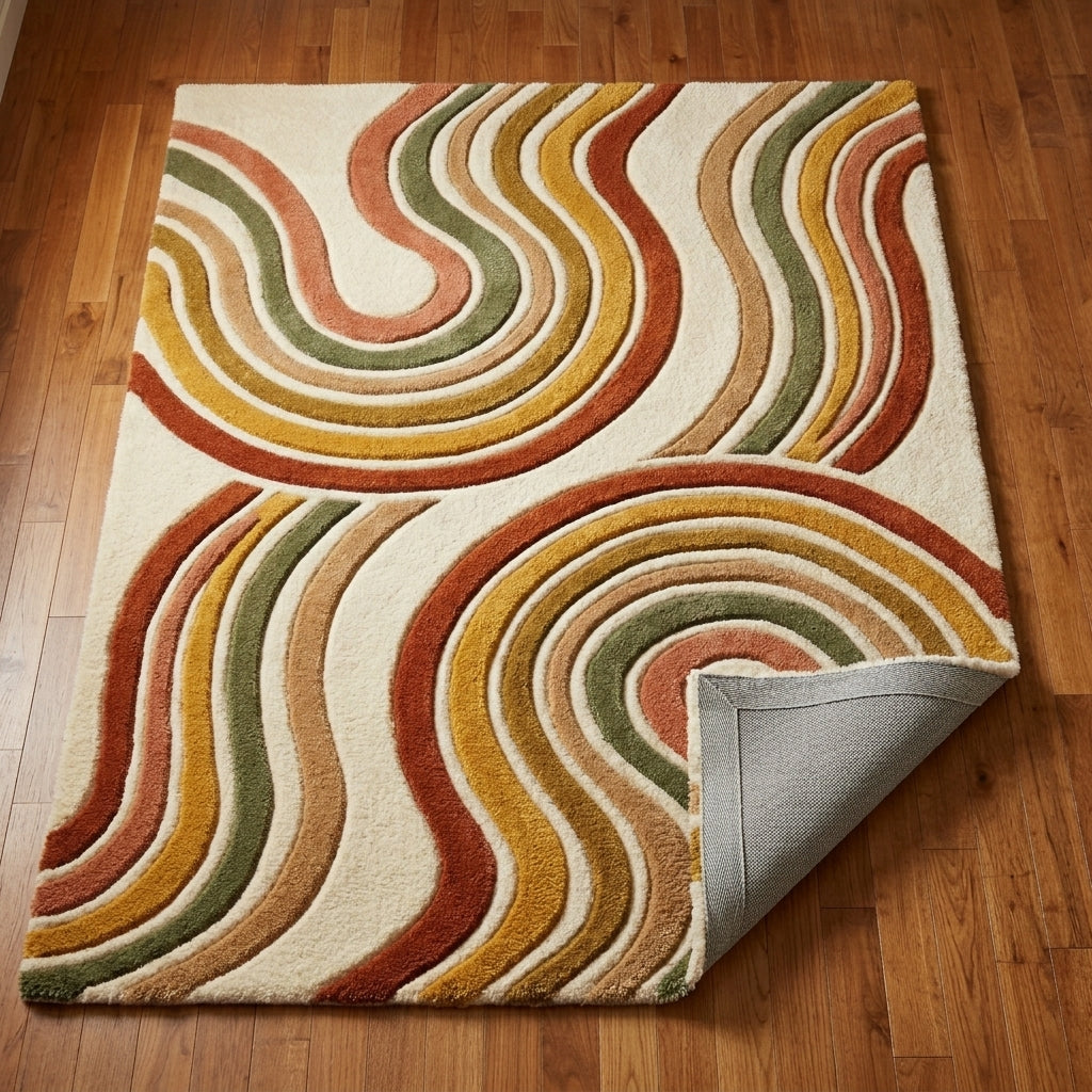 Retro Canyon — Contour Waves Rug — Backing detail