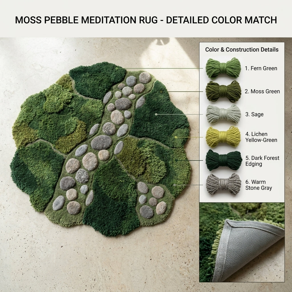 Mossbank — Pebble & Moss Shaggy Island Rug — Hero / room / overview