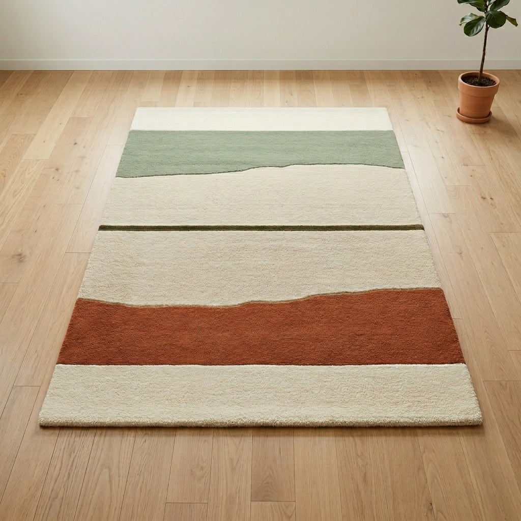 Sage & Rust Horizon Rug — Hero / room / overview