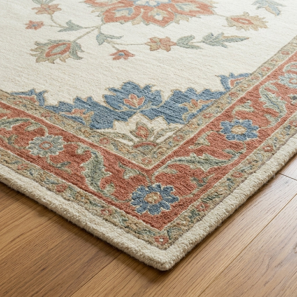 Muted Oushak — Modern Revival Rug — Carved pile detail