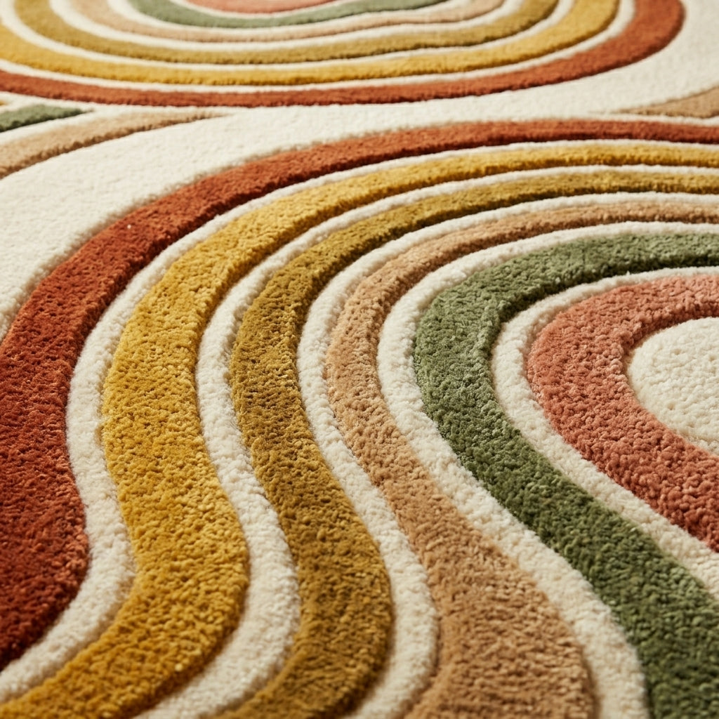 Retro Canyon — Contour Waves Rug — Carved pile detail