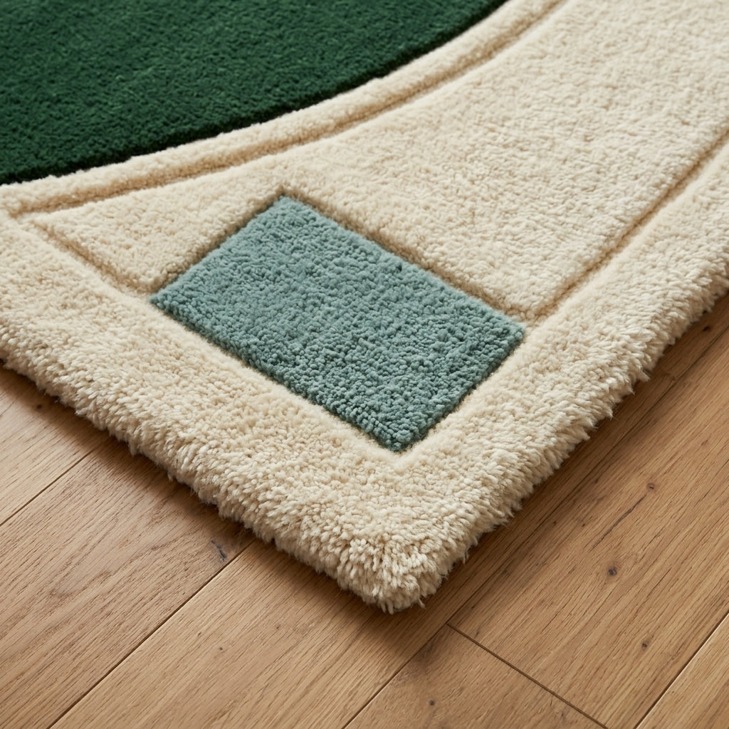 Coral Forest — Path Rug — Edge binding detail