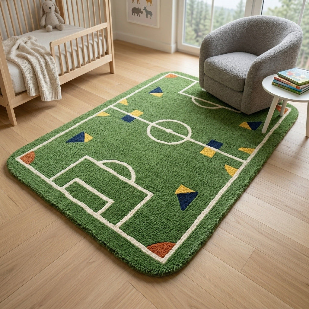 Mini Playfield — Kids' Sport Rug — Hero / room / overview