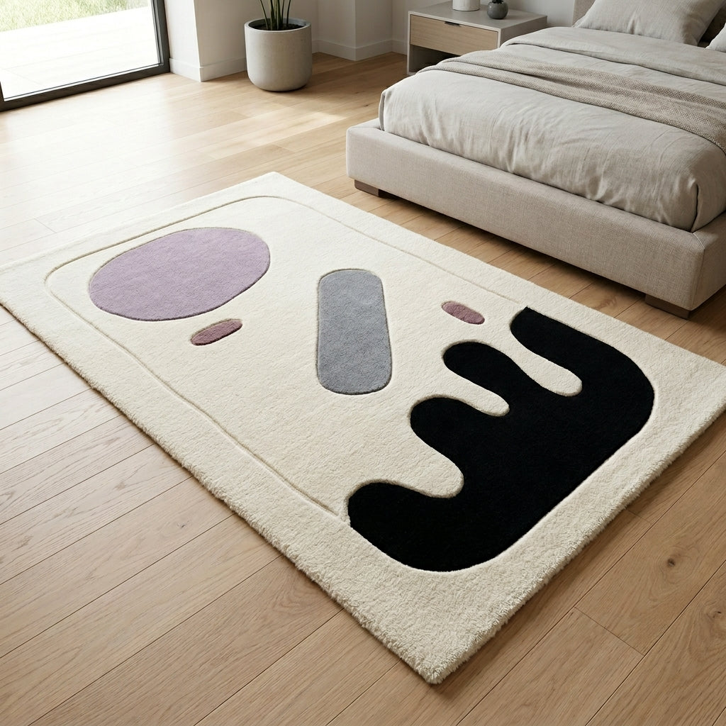 Ink & Lilac Cutout Rug — Hero / room / overview
