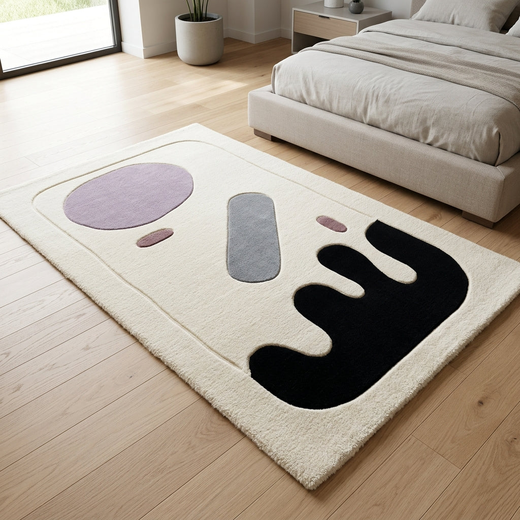 Ink & Lilac Cutout Rug — Hero / room / overview