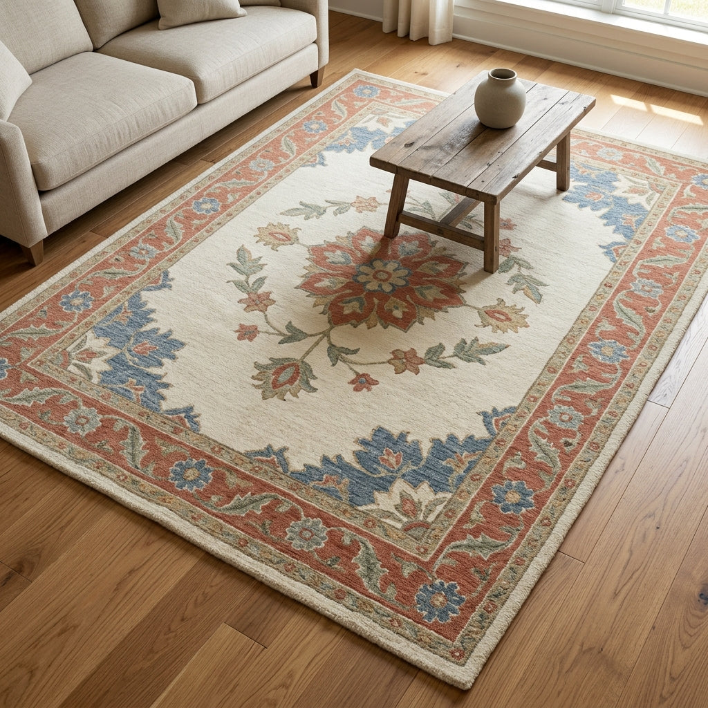Muted Oushak — Modern Revival Rug — Hero / room / overview