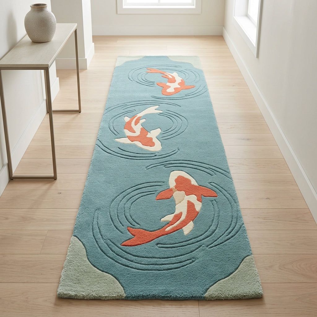 Koi Ripple — Minimal Hallway Runner — Hero / room / overview