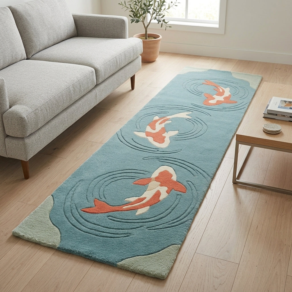 Koi Ripple — Minimal Hallway Runner — Hero / room / overview