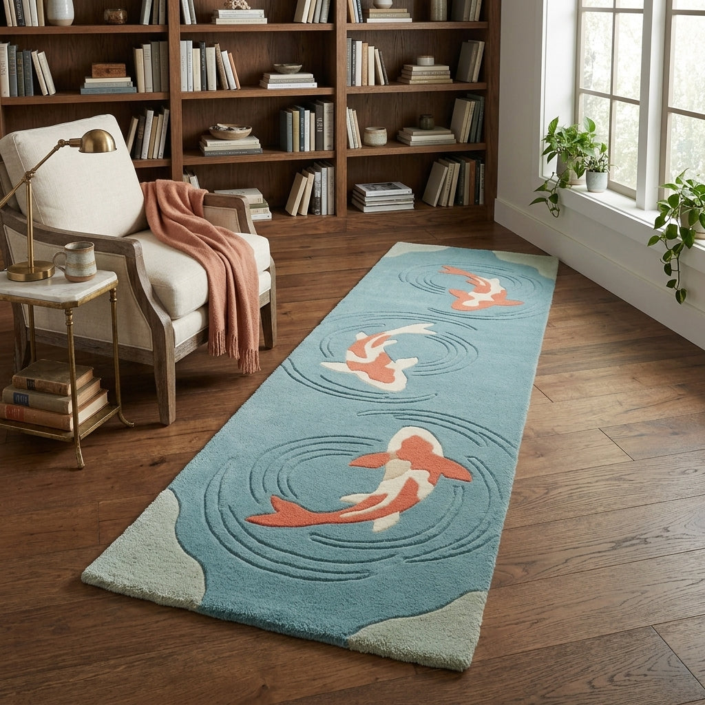 Koi Ripple — Minimal Hallway Runner — Hero / room / overview