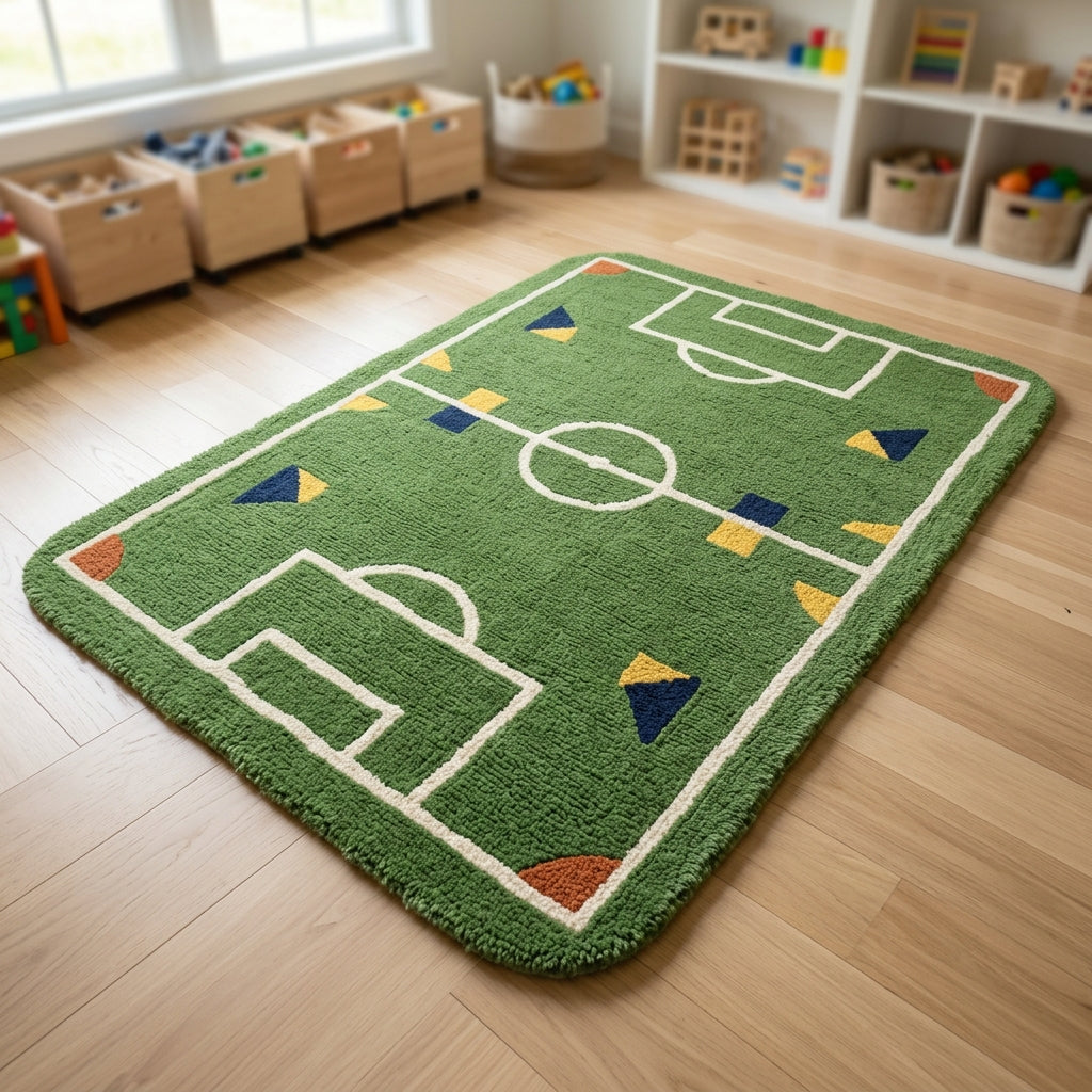 Mini Playfield — Kids' Sport Rug — Hero / room / overview